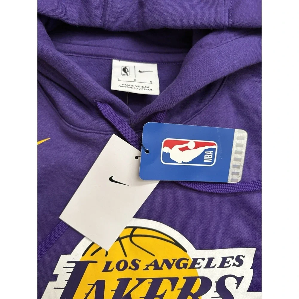 NEW Nike Los Angeles Lakers Pullover Hoodie LA Lakers Purple Fleece Men's Large